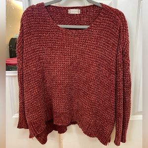 Altar’d State burnt orange boxy chenille sweater